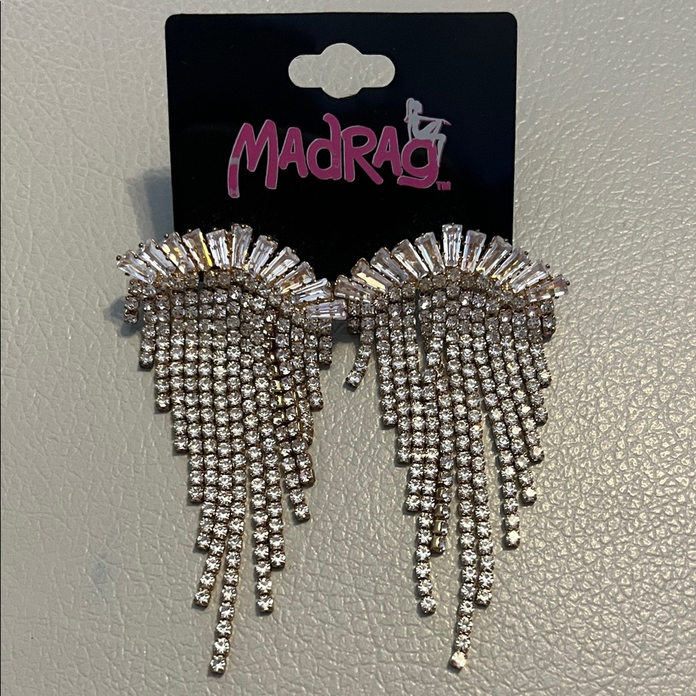 Madrag Sparkling Silver Dangle Earrings